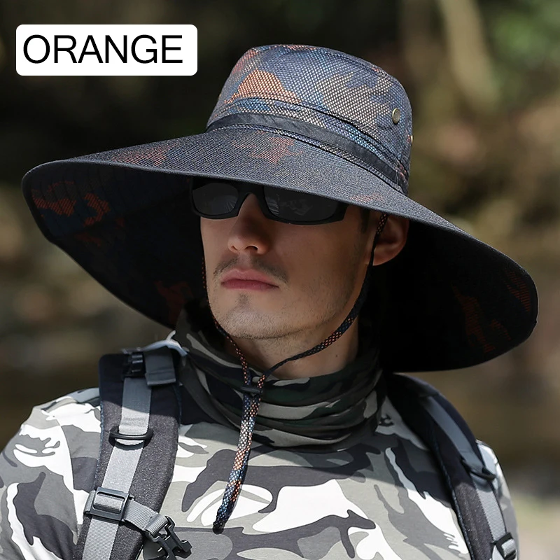 Heren Hoed Zomer Hoed Outdoor Mode Panama Zonwering Zonnehoed Vismuts Big Rand Zonneklep Vissershoed Uv Vissen: Army Green