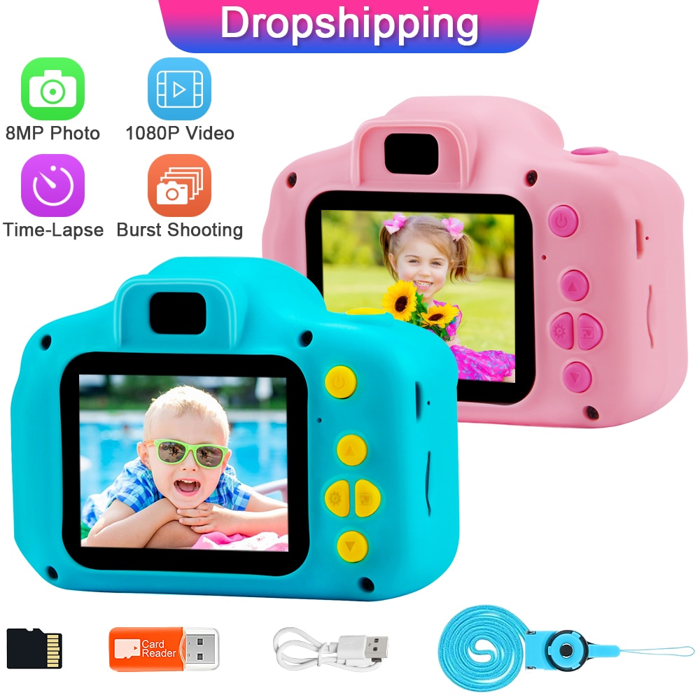Børn børn legetøjskamera mini digitalt kamera foto videokamera børns kamera piges legetøj videokamera fødselsdag til drengepige