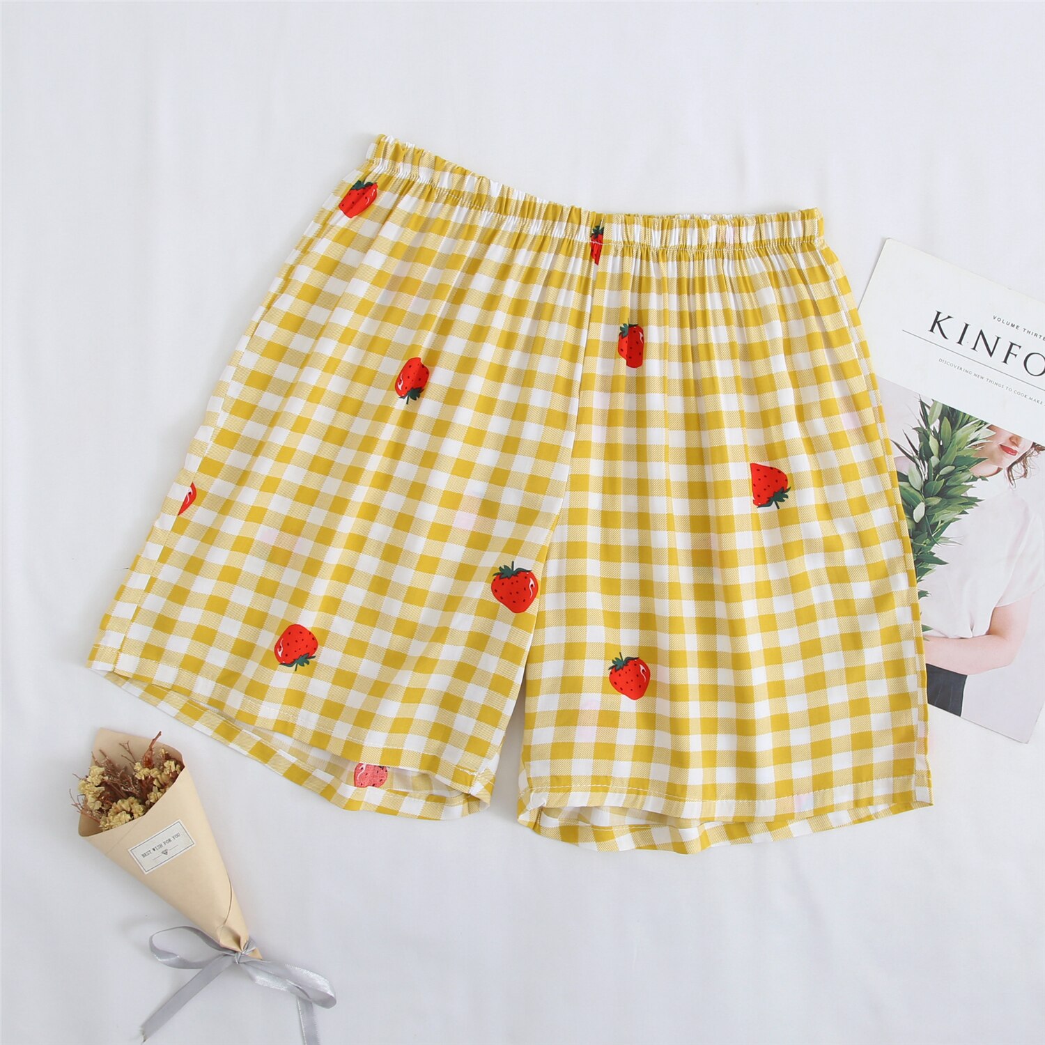 Loose smooth comfortable women's sleep bottoms floral print female home wear pants