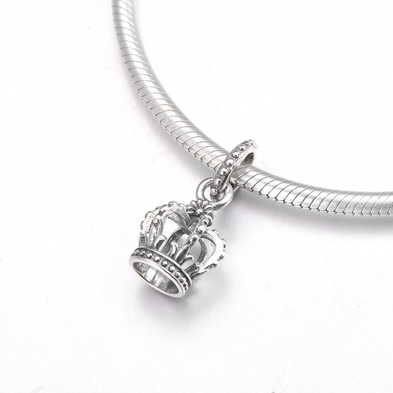 luxe impérial couronne 925 en argent Sterling fine pendentif perles ajustement Original européen Bracelet à breloques fabrication de bijoux