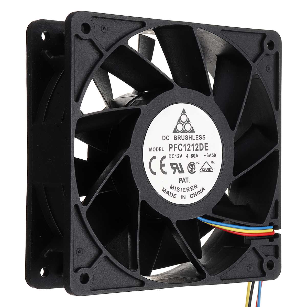 Ventilateur de refroidissement CPU 5000RPM 120x120mm 12V 4.8A double roulement à billes sans balais 4 broches, boîtier de serveur d&#39;ordinateur S7 S9 D3 E9 T9 pour PFC1212DE