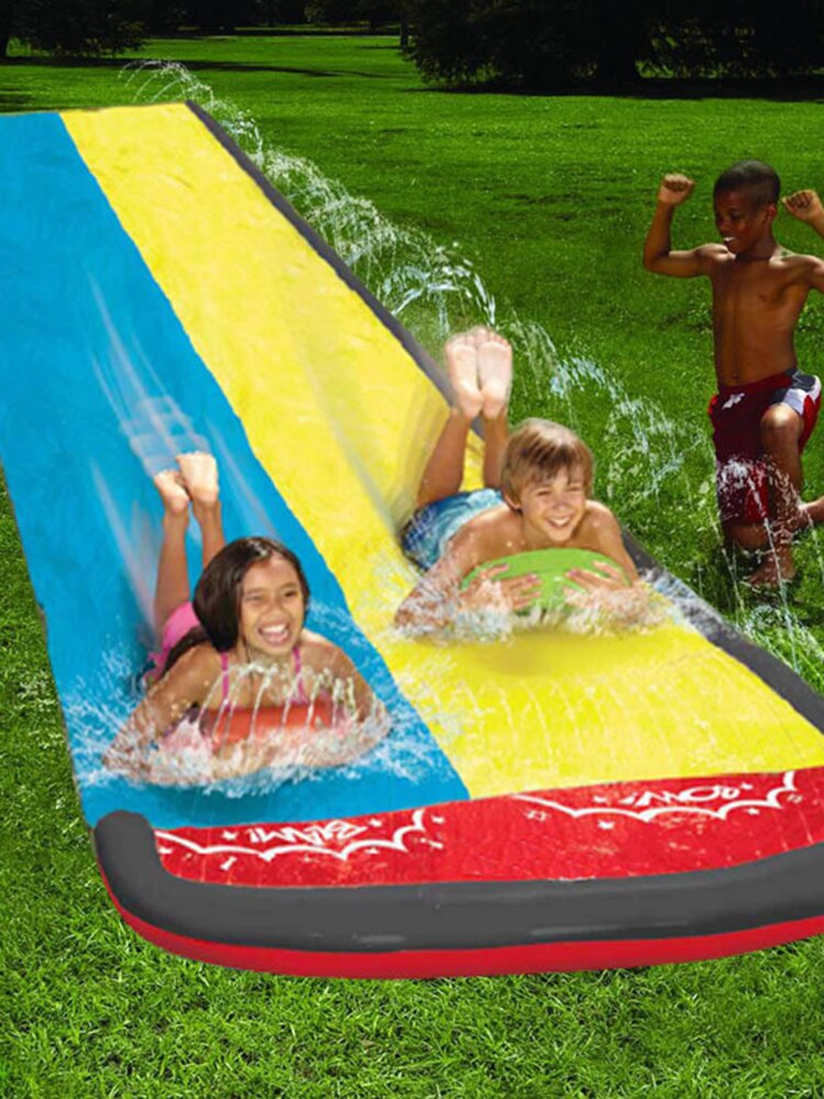 Kinderen Outdoor Water Slide Board Tuin Racing Dubbele Waterglijbaan Mat Spray Zwembad Zomer Speelgoed Voor Buiten Spel