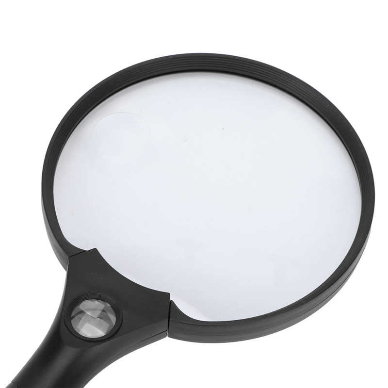 LED Magnifying Glass Portable Handheld Magnifier Firm Sturdy Stylish ABS 2X 4X 25X Ergonomic Handle for Elderly for Reading for