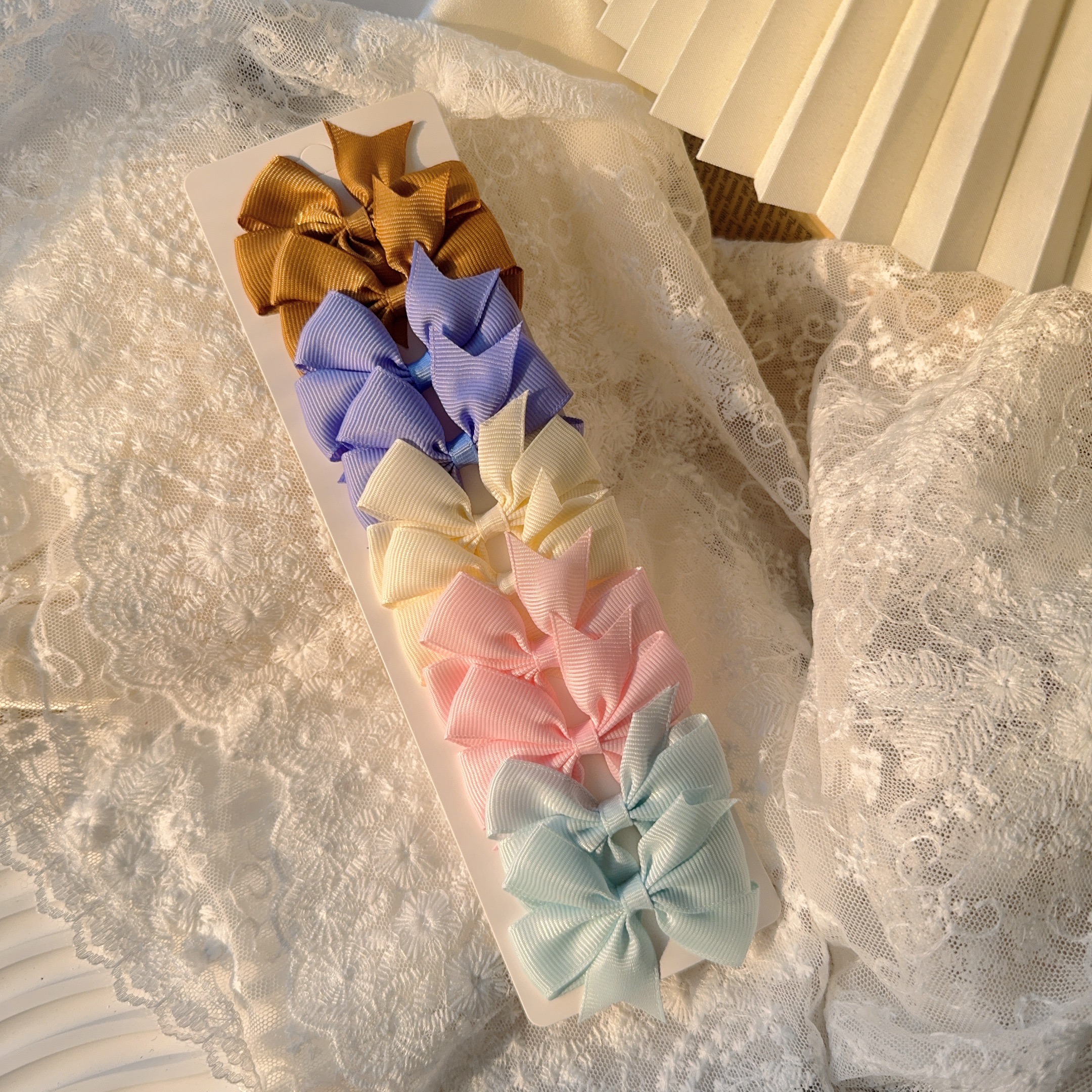 6-10 Uds. Pinzas para el cabello con lazo bonito para niñas, pinzas para el pelo con lazo colorido, pasadores hechos a mano, accesorios para el cabello para niños: Verde militar