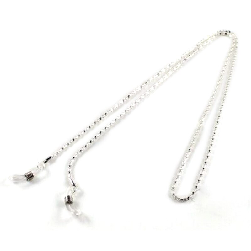 4 kleuren 61cm ketting voor metalen bril brillen ketting koord leesbril zonnebril koord riem: Wit