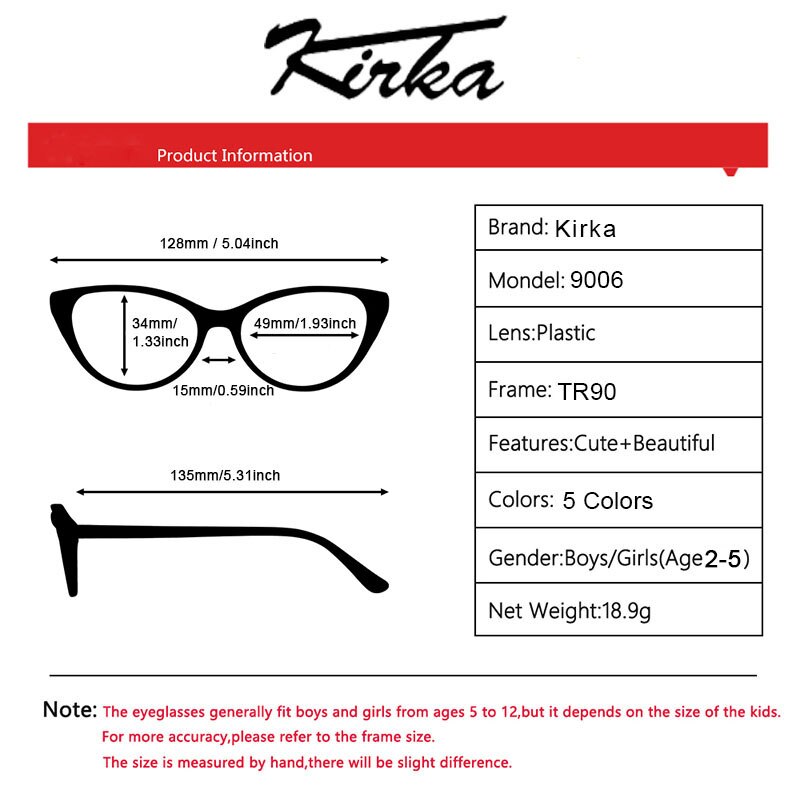 Kirka Kind Brillen Frames Optische Recept Jongen Bril TR90 Licht Ovale Kids Brillen Frame 6 Kleuren Meisjes Glas 9006