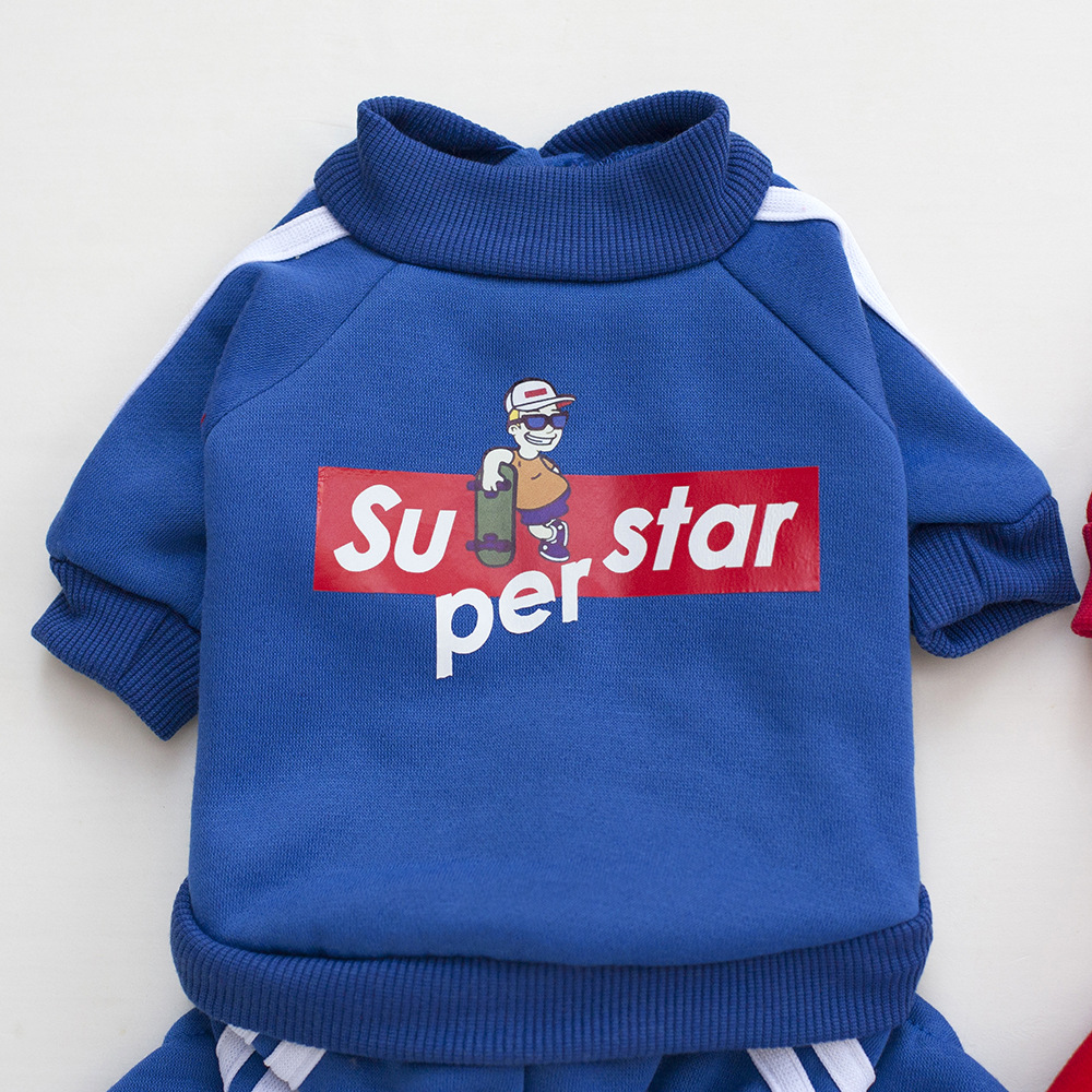 Pet Clothes for Dogs and Cats 4-Leg Hoodie Coat Pet Vest Puppy Clothes Print Apparel 5 Sizes Dog Clothes Dog Accessories