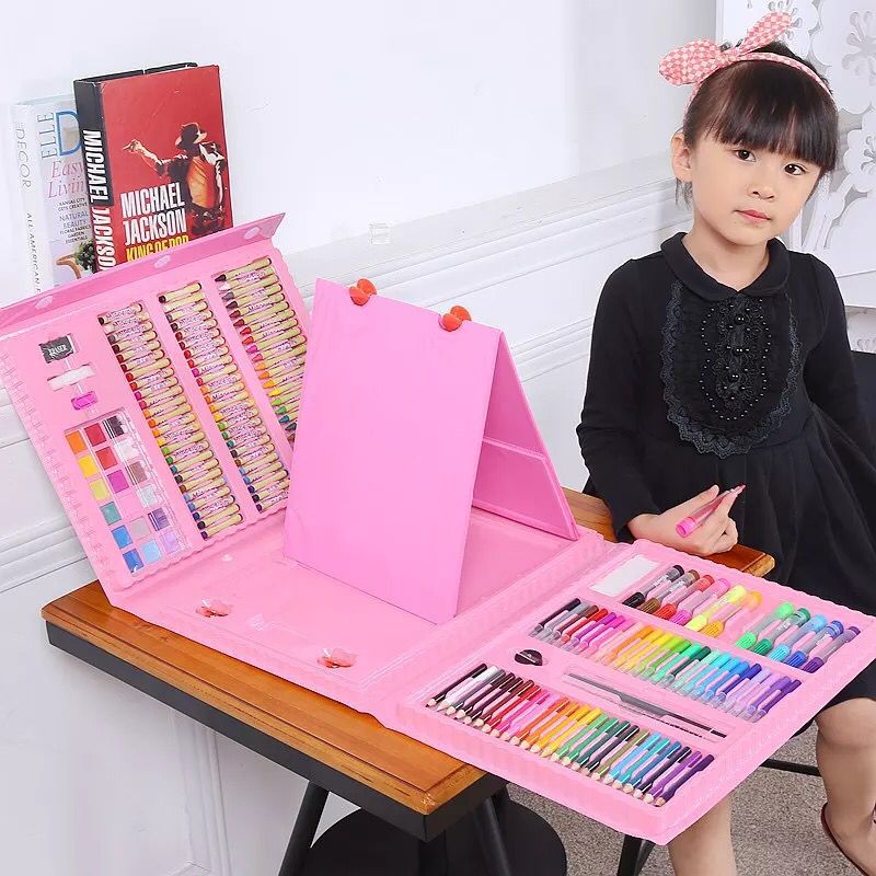 176 Sets Van Creatieve Schilderen Kunstenaar Graffiti Borstel Set, Met Ezel Mode Kinderen Dagelijks Entertainment Speelgoed Schilderen Marker