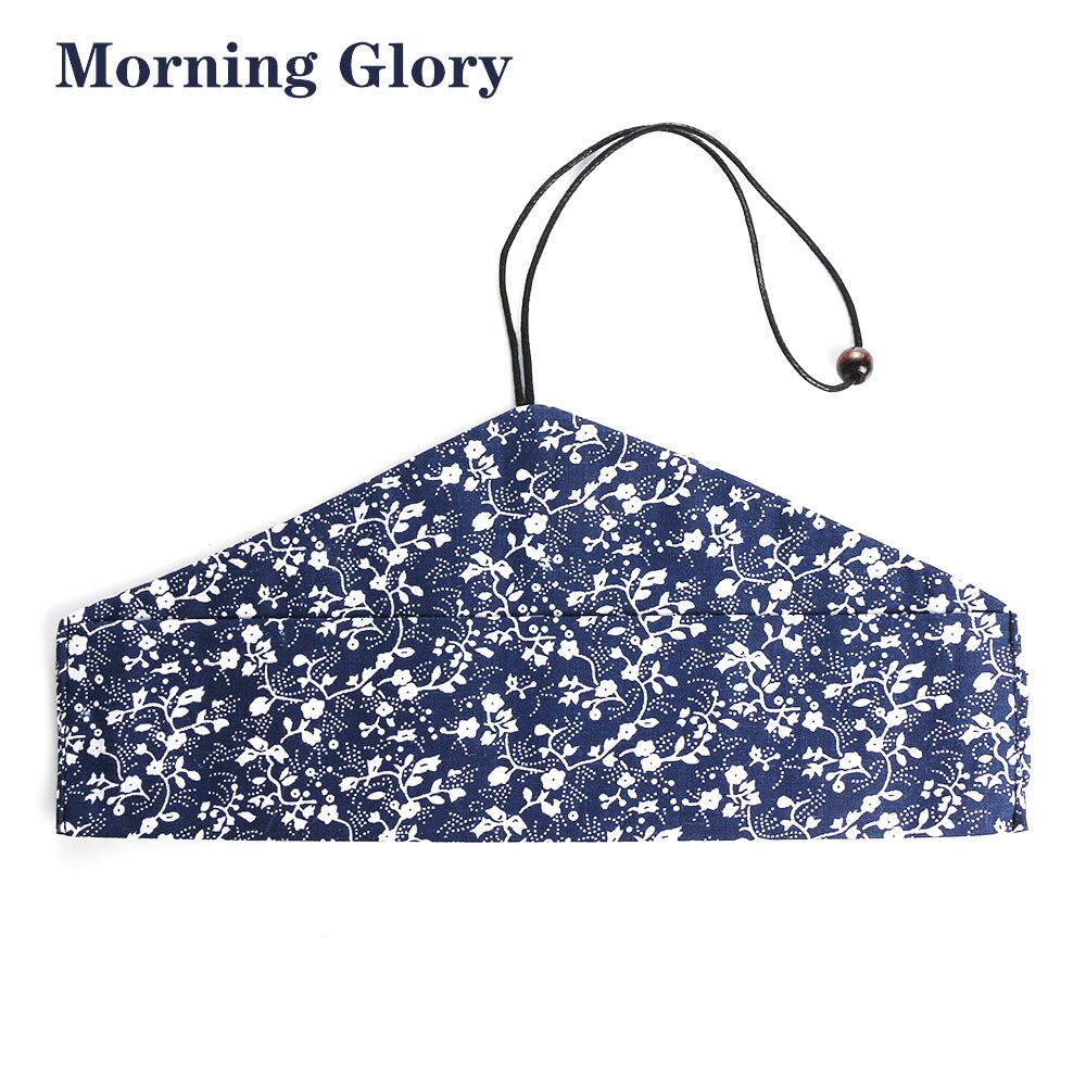 1 SET Pack Tea Scoops Desserts Fruits Serving Travel Dinnerware Suit Spoon Fork Portable Tableware Wooden Cutlery Sets Cloth Bag: morning glory