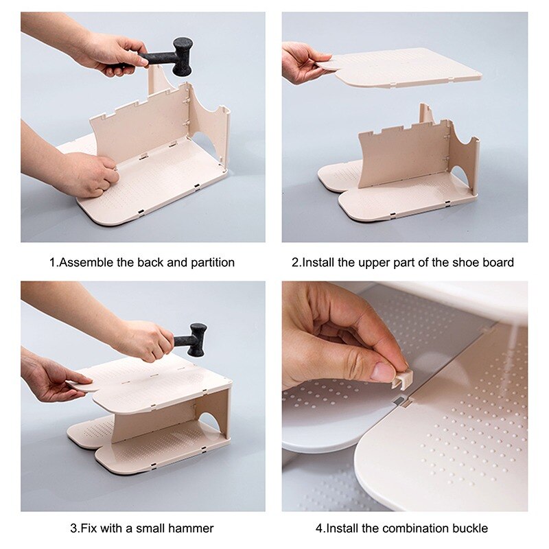 DIY Assembly 6 Layers Stackable Shoe Organizer Shoe Shelf Shoe Rack Stand Space Saving Shoe Hanger Shoe Box Cabinet
