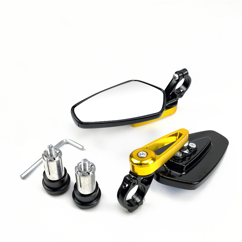 EAFC 1 paio 7/8 "22mm specchietti retrovisori moto universale Scooter Bar End manubrio specchio specchietto retrovisore accessori: Oro