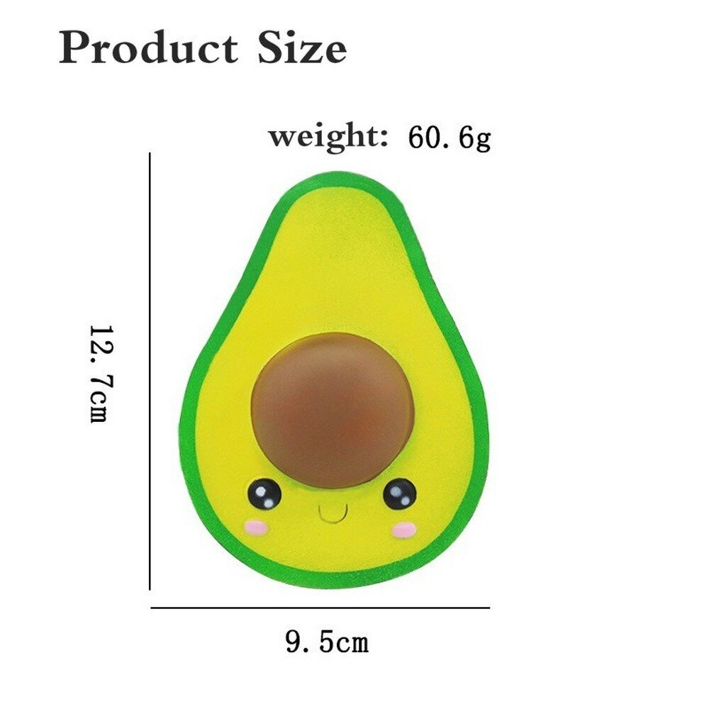 Kawaii Avocado Diy Antistress Squishy Toys Simulated Fruit Series Slow Rising Stress Relief Funny Toy for Adults Baby Xmas