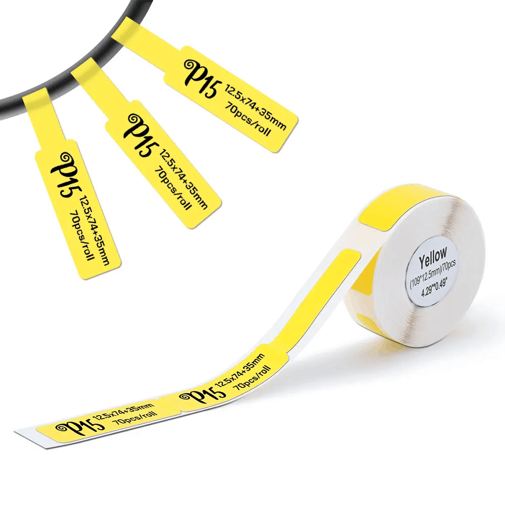 Marklife P15 transparenter Aufkleber, 14 mm x 30 mm, Thermo-Rollenpapier für P15 P12 Etikettiermaschine, wasserfestes selbstklebendes Etikettenband: Weiß