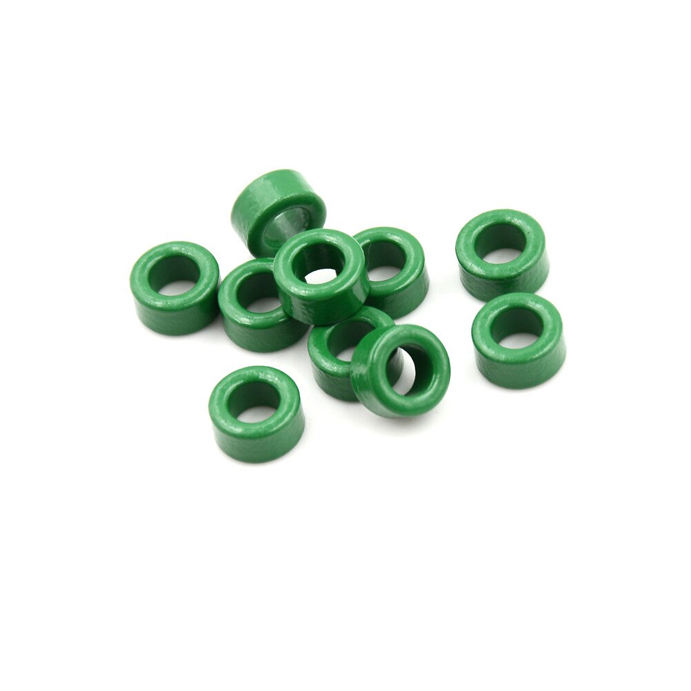 10 Pcs 10mm x 6mm x 5mm Inductor Coils Green Toroid Ferrite Cores