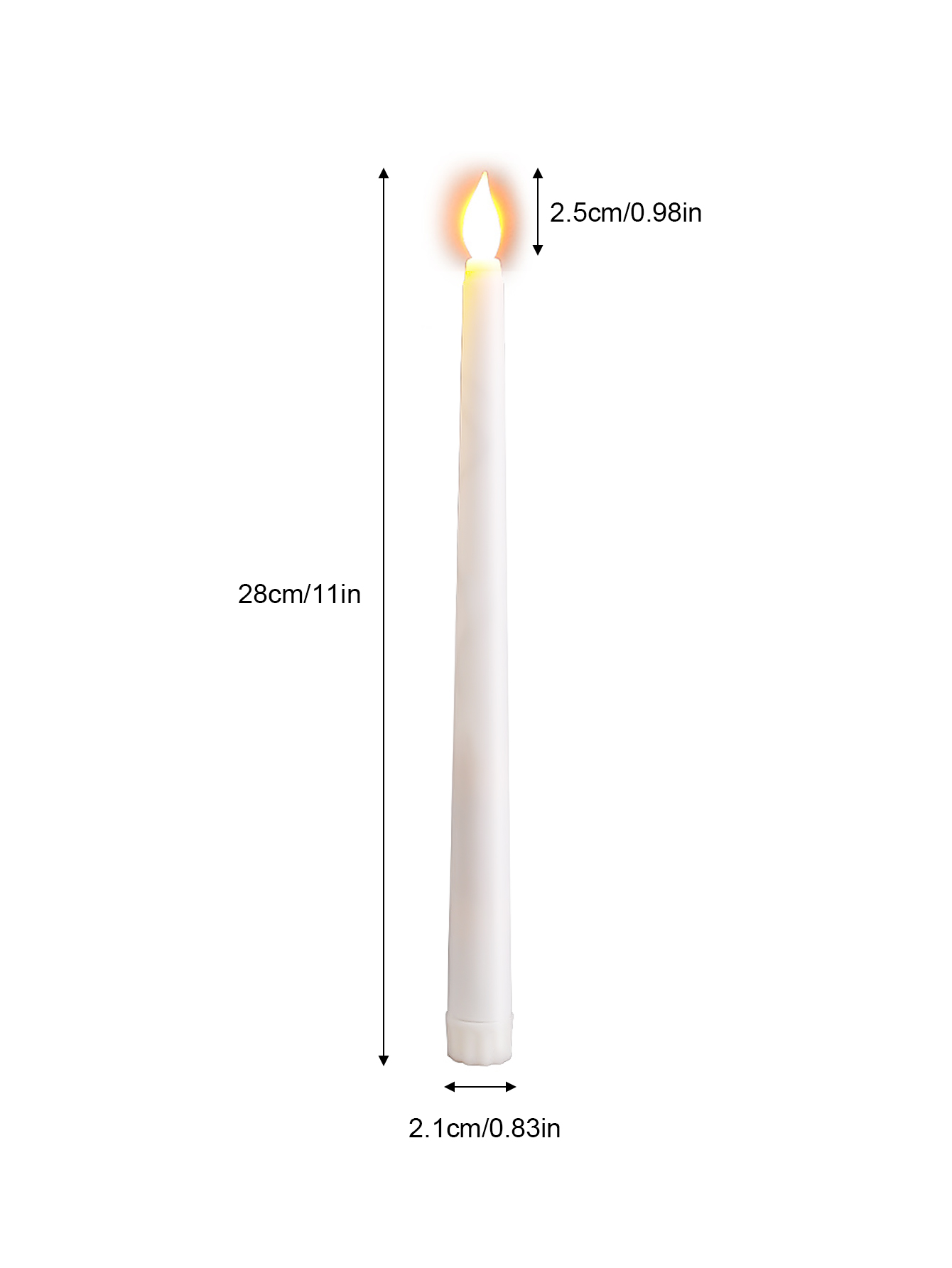 Vela LED larga de Navidad, vela puntiaguda sin llama, alimentada por batería, vela parpadeante para Iglesia, decoración del hogar, 4/1 Uds.: Verde claro