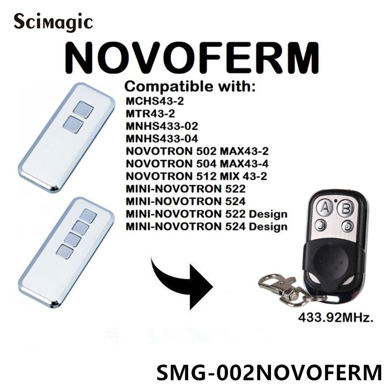 NOVOFERM Mini-Novotron 522 garage command remote control NOVOFERM handheld transmitter rolling code 433.92mhz key fob