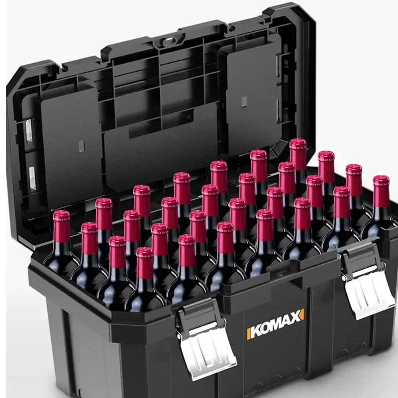 Caja de herramientas de doble capa, a prueba de golpes, impermeable, estuche rígido extraíble, cajas de almacenamiento para destornilladores, caja de herramientas de plástico rígido anticaída