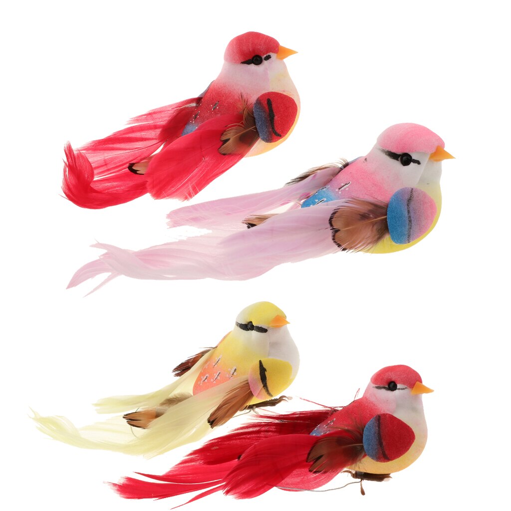 Magideal 2Pcs Levensechte Kunstmatige Foam Vogels Decoratieve Beeldjes Miniaturen Voor Huis Tuin Decor Craft Tafel Top