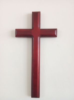 Croix chrétienne en bois massif croix en bois décoration de la maison suspendus main murale 31 cm