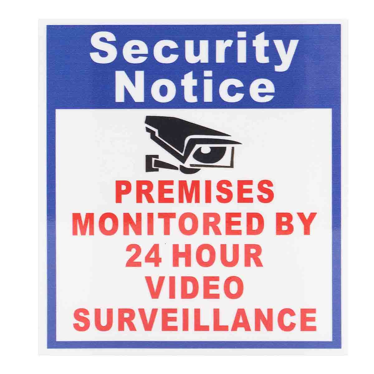 5x Lokalen Beschermd Door 24 Uur Video Surveillance Sign Sticker Bewakingscamera
