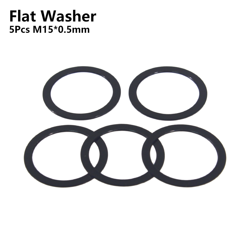 Fiets Steekas Wasmachine M15x0.5mm/1Mm/2Mm As Ringen M12x7.5mm Spacer Fiets Hubs Buis As Spiesjes spacer Platte Conische Wasmachine: 5Pcs M15x0.5mm Flat