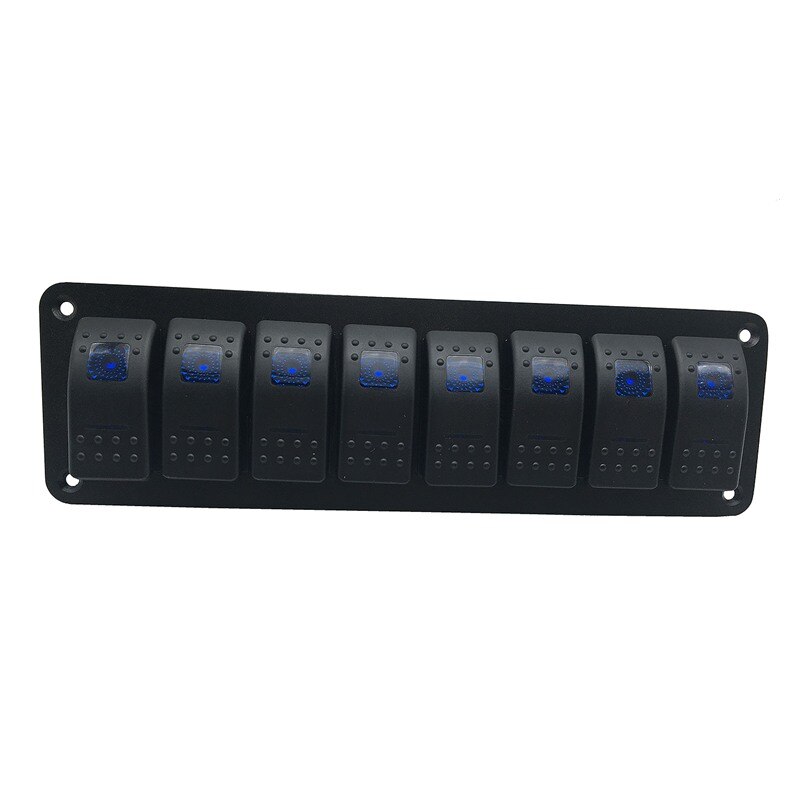 Waterproof 8 Gang 2LED Light Rocker Switch Panel Circuit Breaker 12V boat marine: Default Title