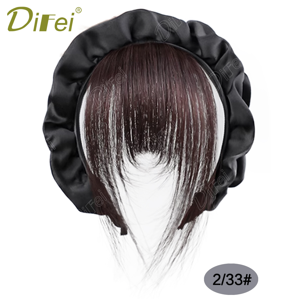 Headband Bangs One Wig Synthetic Wig Black Headband Style with Straight Bangs Hair Suitable for Women Autumn Festival Daily Wear: 1B/30HL