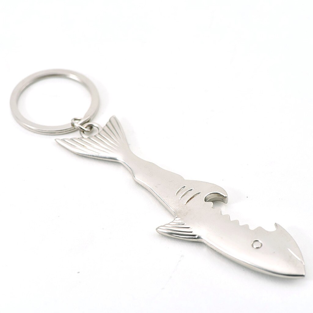 Beer Opener Keychain Ring Unisex Beer Bottle Shark Bottle Opener Easy Open Keychain Keyring Bottle Opener For Beer
