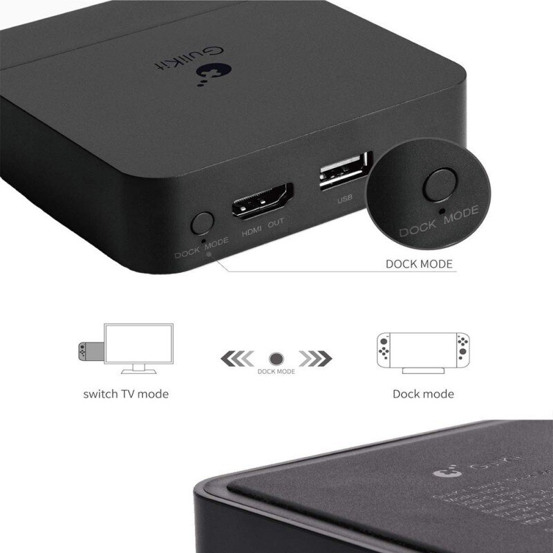 Portable Dock for Nintendo Switch, GuliKit Docking Station with USB-C PD Charging Stand, HDMI Adapter and USB 3.0 Port