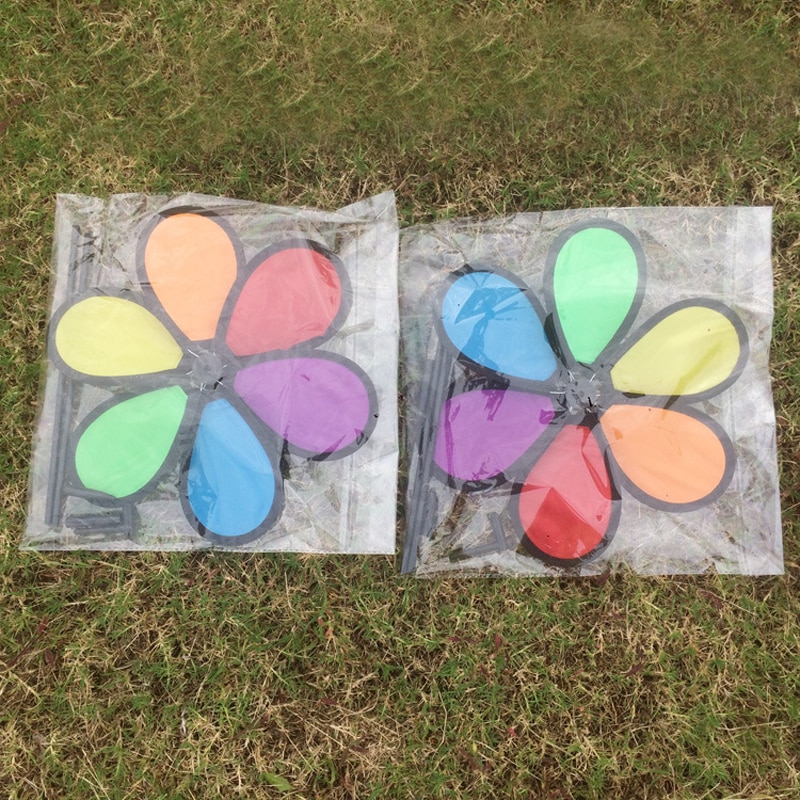 Wcic vindmølle barn leker spinner leke hage hage utendørs dekorasjon ornament fargerik regnbue tusenfryd blomst vind spinner