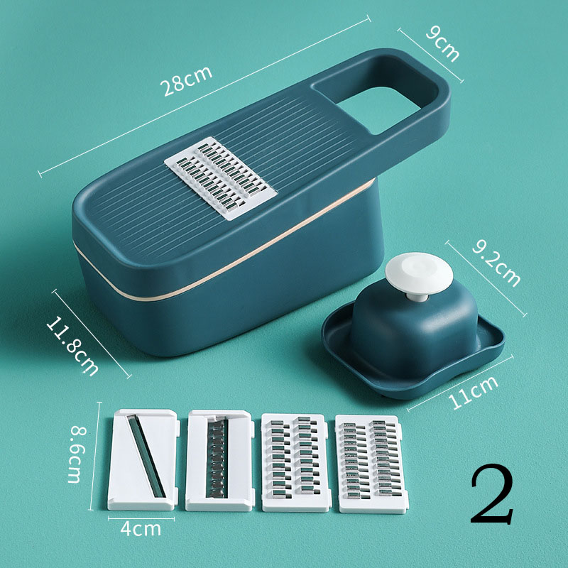 Trancheuse multifonctionnelle pour pommes de terre, carottes, concombre, Mandoline, râpe, avec passoire, outils de cuisine pour fruits et légumes: 2