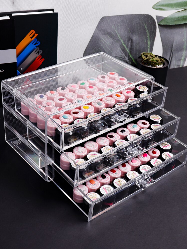 Akryl nail art tilbehør perler opbevaring kuffert skuffe æske krystal negle kunst dekoration arrangør holder smykke beholder