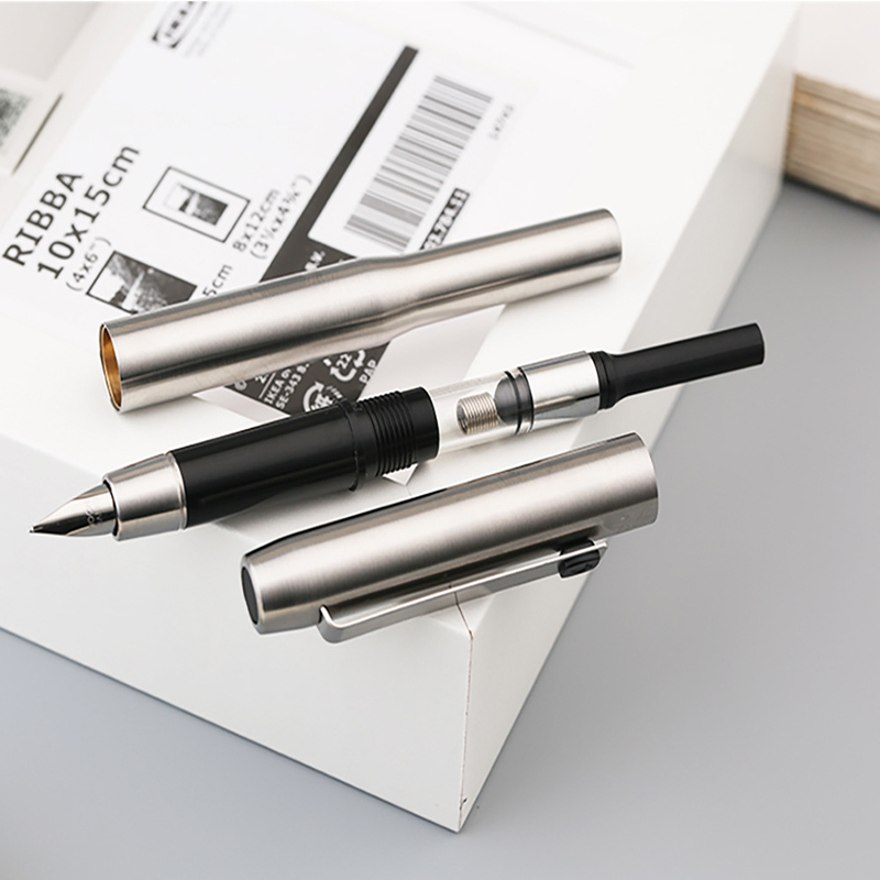 MAJOHN B25 Ball Point Pen/Fountain Pens, Metal Rod Smooth Fine Writing Lines Compact Portable Calligraphy Study School Supplies