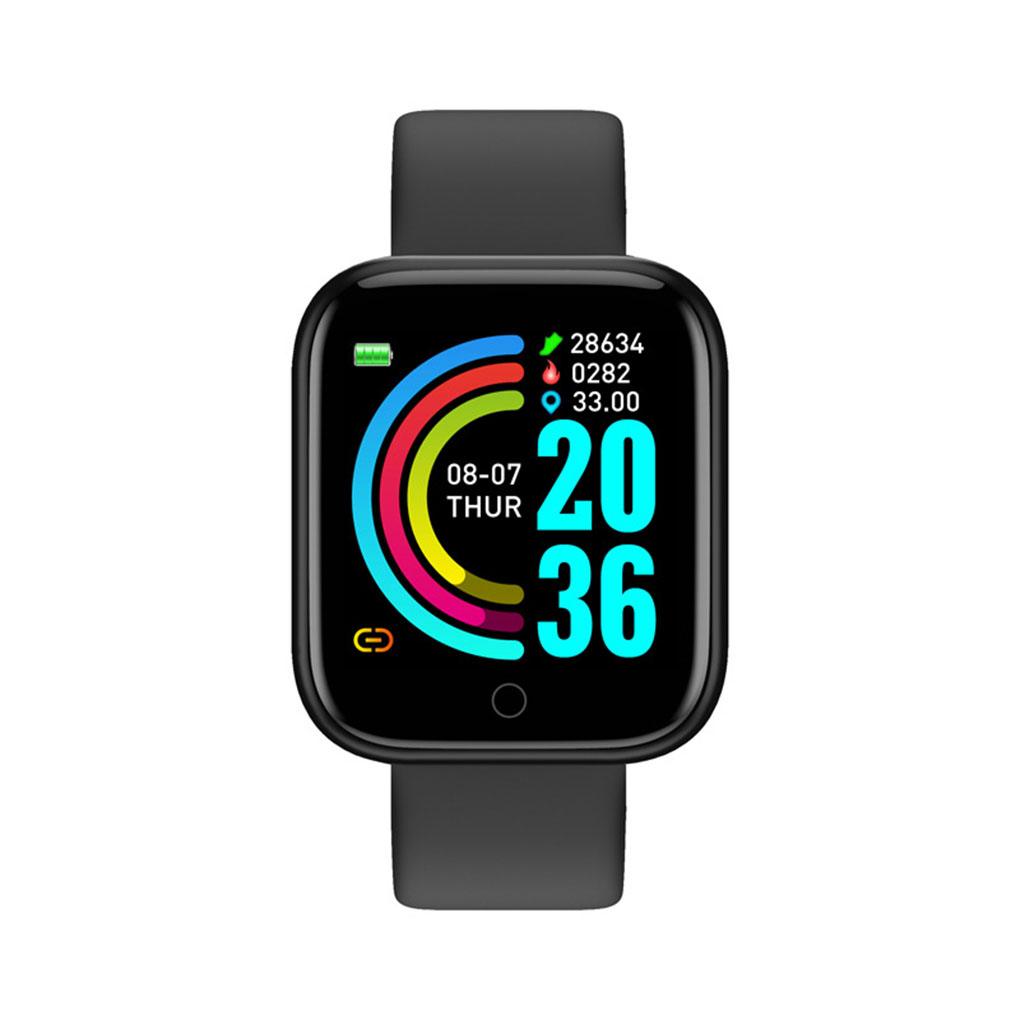 Montre connectée Y68, Bluetooth 4.0, moniteur de fréquence cardiaque, pression artérielle, rappel de Massage, Fitness: black