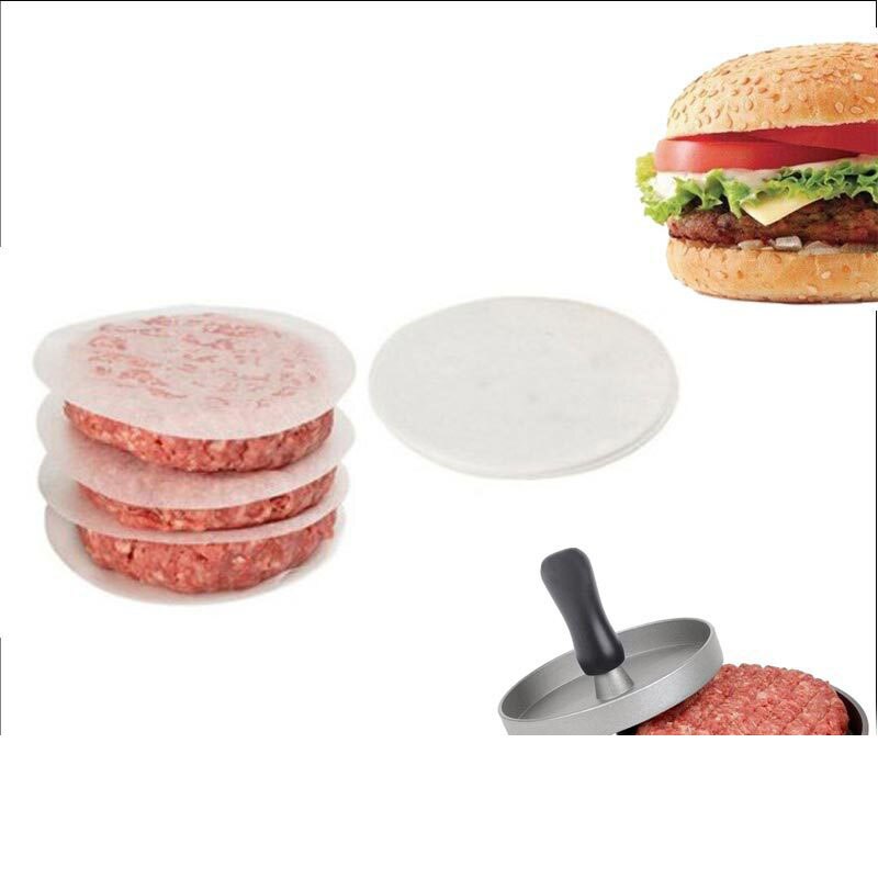 100pcs food pad paper, hamburger frozen patty compartment paper, double-sided silicone oil paper 11CM diameter