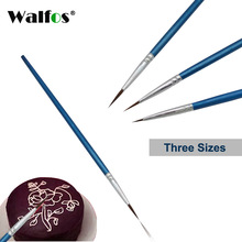 WALFOS 3 stks/partij #0 #00 #000 Lijn Tekenpen Water Nylon Fiber Kleur Pen Pastry Borstels Bakken & gebak Gereedschappen