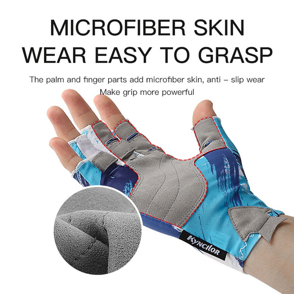 WALK FISH 1 Pair Fingerless fishing gloves non-slip half-finger gloves lightweight breathable carp fishing finger gloves sports
