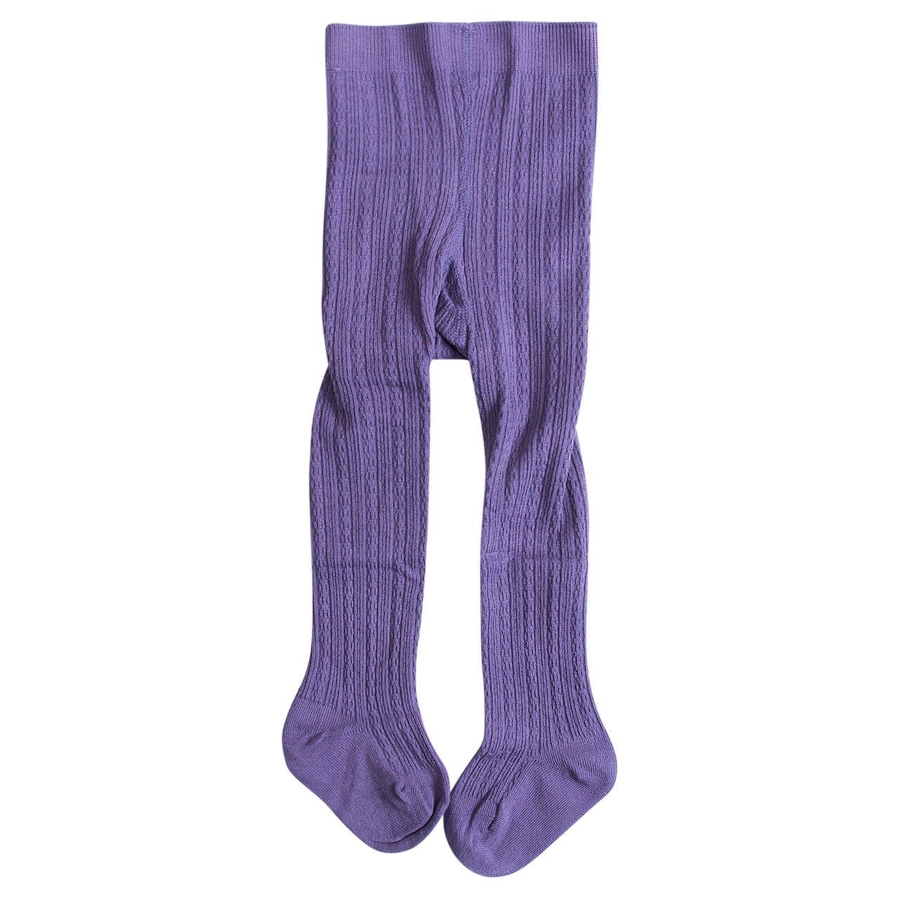 6 cores do bebê crianças meninas da criança collants sólido quente meias meias meias kintting antiderrapante calças meias: ROXO / 6-12 Months