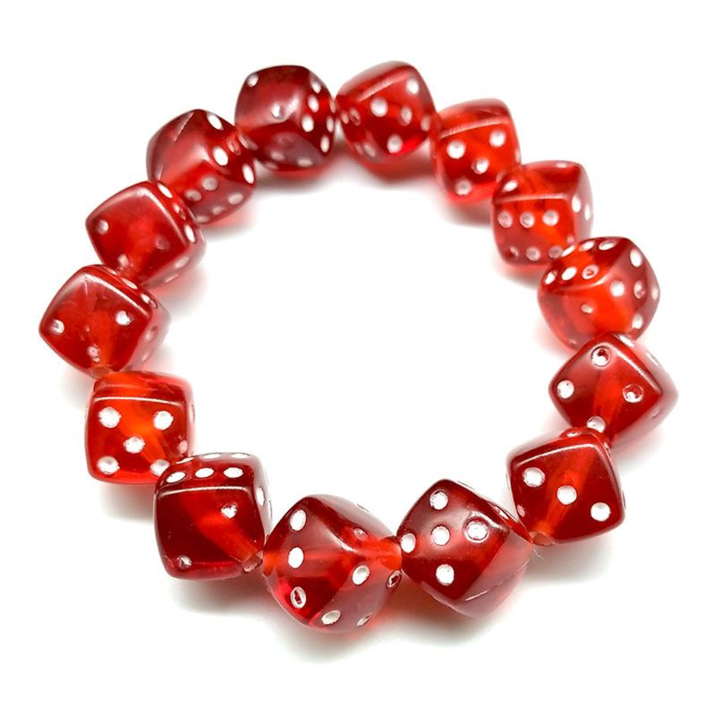 Kleurrijke Acryl Dice Kralen Stretch Armbanden Grappig Spel Lucky Dobbelstenen Armbanden Vrouwen Mode Jewerly X4YA