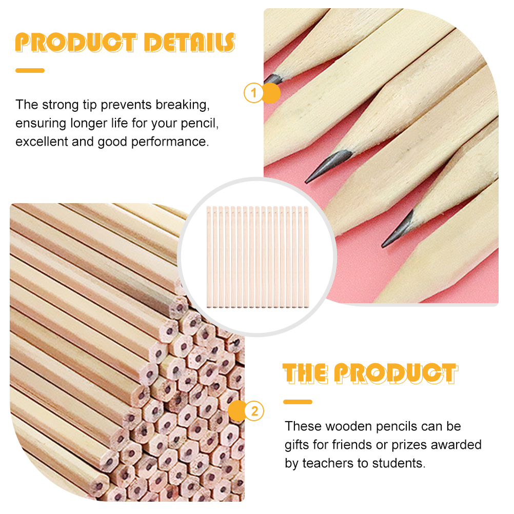 50pcs Toddler Wooden Pencils Children Painting Triangular Wooden Pencils