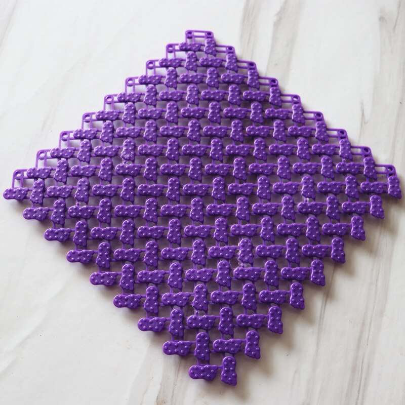 PVC free spline anti-skid waterproof mat bathroom anti-skid mat shower room anti skid mat set bath mat decoration: Purple