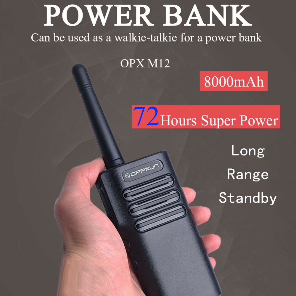 OPX-M12-walkie-talkie OPXM12, batería externa de doble uso, Radio Ham de 2 vías, Cargador USB de carga rápida para exteriores, para emergencias de teléfono