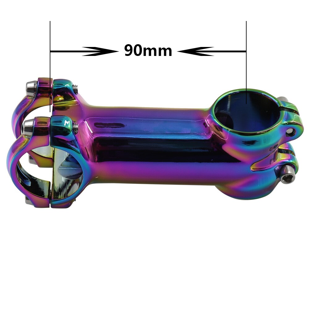 Regenbogen Fahrrad Lenker Vorbau 6 Grad 31,8mm * 60/70/80/90mm Berg Straße Fahrrad bunte Stengel MTB XC Behälter DH FR Fahrrad Stengel: 90MM