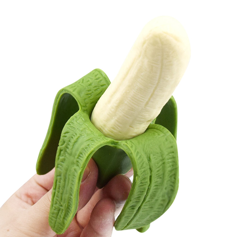 Morbido di Plastica di Simulazione di Banana Spremere Giocattolo Divertente del Giocattolo di Decompressione per I Bambini I Bambini Regalo Di Compleanno: verde