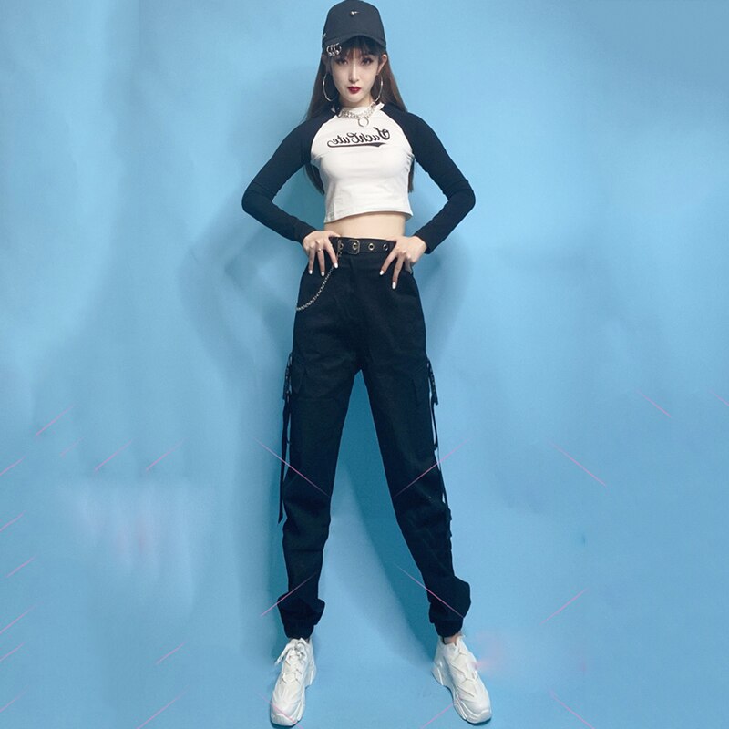 Ropa de competición de grupo de baile callejero de Hip Hop, trajes de baile de Jazz femenino, atuendo Rave, ropa moderna para mujeres DNV13318