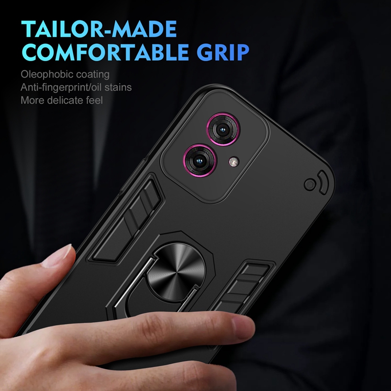 Camera Shockproof Armor Phone Case For Motorola Moto G05 G15 G35 G45 G55 G75 G85 5G Magnetic Ring Stand Back Cover