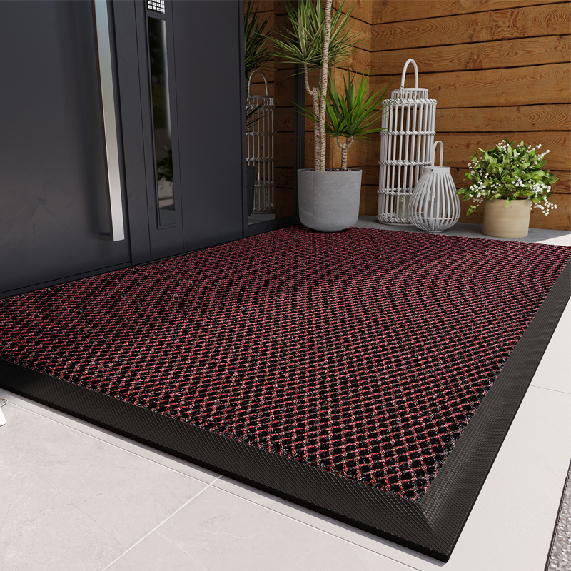 Alfombra cómoda y resistente para puerta de entrada, felpudo elástico antideslizante para exteriores, felpudo frontal de alta elasticidad: 40x60+40x120CM / Amarillo
