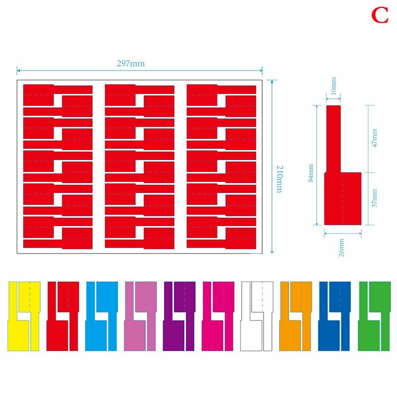 Etiquetas adhesivas para Cables de red A4, autoadhesivas e impermeables, coloridas, para organizar la identificación de Cables eléctricos: C