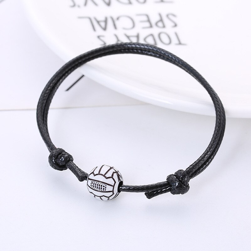 Einfache Hand Geflochtene Schwarz Seil Sport Armbinde Nette Baseball/Golf Ball Braclet Für Männer Jungen Armbinde Schmuck Zubehör: Volleyball