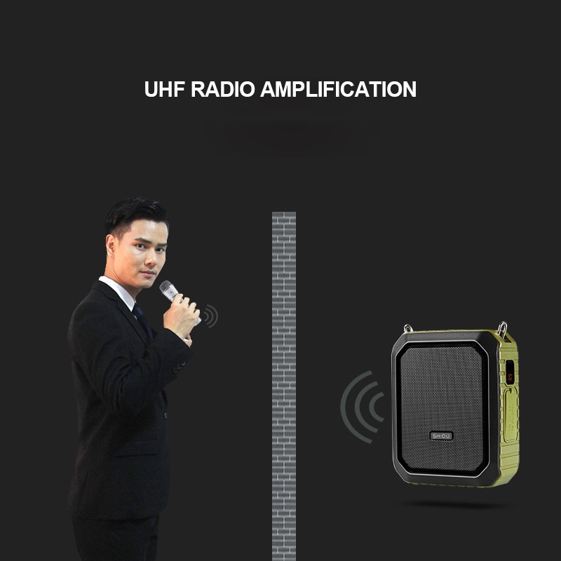 18W Portable Bluetooth Voice Amplifier Wired/UHF Wireless Microphone IPX5 Waterproof Big Power Music USB Teachers Tour Speaker